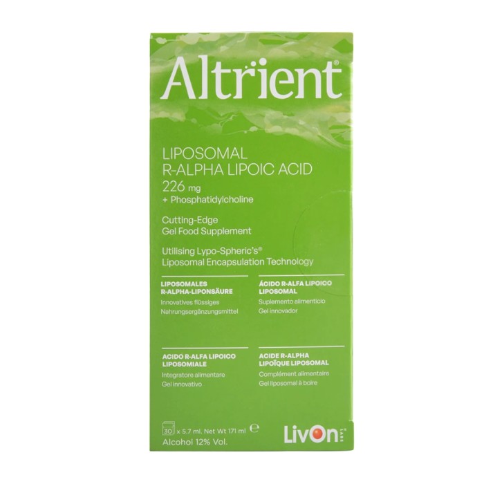 Altrient Acid R-Alpha Lipoic Liposomal (30 pliculete), LivOn Labs de la Biom.ro. Online e mai simplu