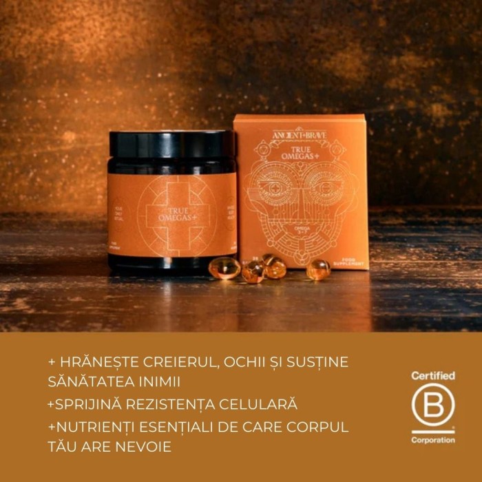 True Omega+ Omega-3, Omega-7 (60 capsule softgel), Ancient and Brave