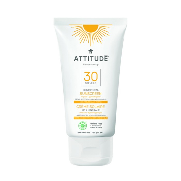 Lotiune protectie solara, SPF 30, tropical (150 grame), Attitude Lotiune protectie solara, SPF 30, tropical (150 grame), Attitude
