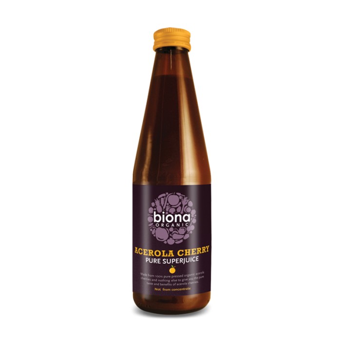 Suc de acerola pur eco (330 ml), Biona de la Biom.ro. Online e mai simplu Suc de acerola pur eco (330 ml), Biona de la Biom.ro. Online e mai simplu