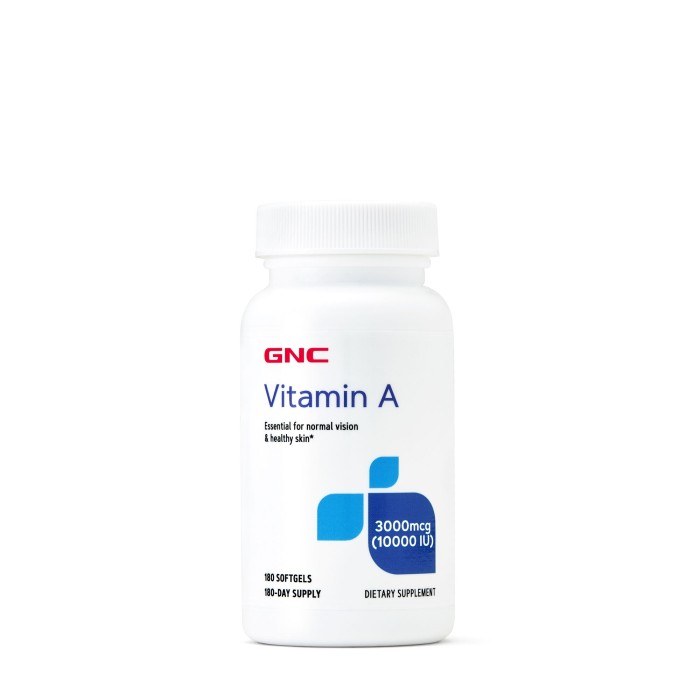 Gnc Vitamin A 3000 Mcg (10000 Ui), Vitamina A 180 Cps Gnc Vitamin A 3000 Mcg (10000 Ui), Vitamina A 180 Cps