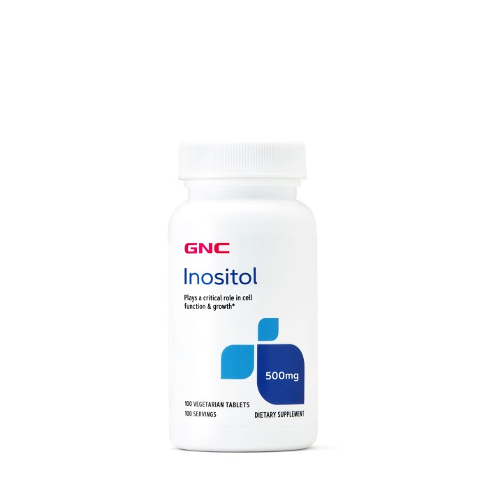Gnc Inositol 500 Mg, Myo-inozitol, 100 Tb Gnc Inositol 500 Mg, Myo-inozitol, 100 Tb