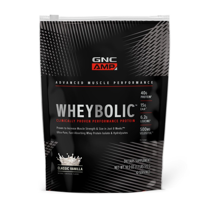 Gnc Amp Wheybolic, Proteina Din Zer, Cu Aroma De Vanilie, 515 G Gnc Amp Wheybolic, Proteina Din Zer, Cu Aroma De Vanilie, 515 G