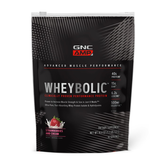Gnc Amp Wheybolic, Proteina Din Zer, Cu Aroma De Capsuni, 522 G Gnc Amp Wheybolic, Proteina Din Zer, Cu Aroma De Capsuni, 522 G
