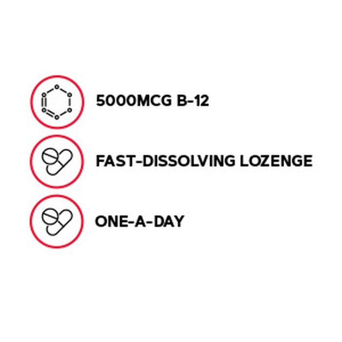 Gnc Vitamina B-12 5000 Mcg Cu Dizolvare Rapida, Cu Aroma De Cirese, 60 Drajeuri Gnc Vitamina B-12 5000 Mcg Cu Dizolvare Rapida, Cu Aroma De Cirese, 60 Drajeuri
