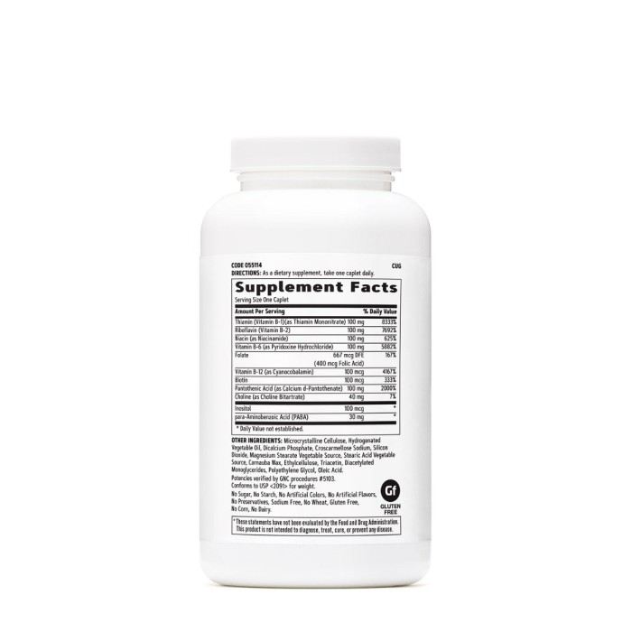 Gnc B-complex 100, Complex De Vitamine B, 250 Tb Gnc B-complex 100, Complex De Vitamine B, 250 Tb