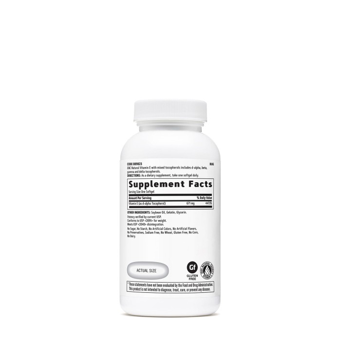 Gnc Vitamina E Naturala 1000 Ui, 60 Cps Gnc Vitamina E Naturala 1000 Ui, 60 Cps