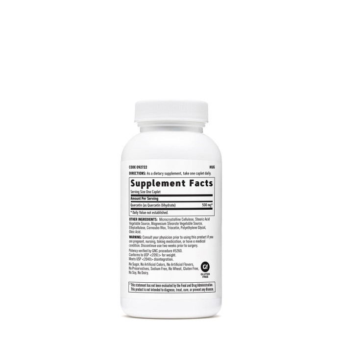 Gnc Quercetin 500 Mg, Quercetina, 60 Tb Gnc Quercetin 500 Mg, Quercetina, 60 Tb