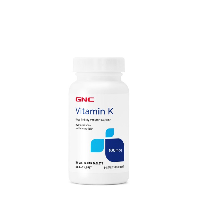 Gnc Vitamin K 100 Mcg, Vitamina K, 180 Tb Gnc Vitamin K 100 Mcg, Vitamina K, 180 Tb