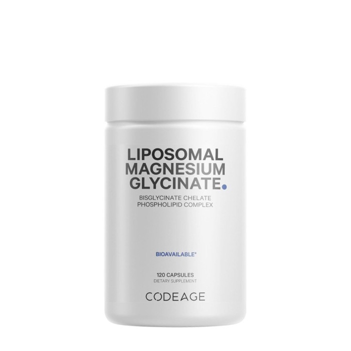 Codeage Liposomal Magnesium Glycinate, Magneziu Bisglicinat Lipozomal Cu Bioperine - Formula Avansata Pentru Absorbtie Superioara, 120 Cps Codeage Liposomal Magnesium Glycinate, Magneziu Bisglicinat Lipozomal Cu Bioperine - Formula Avansata Pentru Absorbtie Superioara, 120 Cps