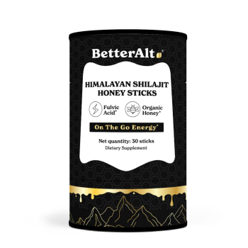 Better Alt Himalayan Shilajit Honey Sticks, Pliculete De Shilajit Din Himalaya Si Miere Cu 75% Acid Fulvic, 30 Pliculete