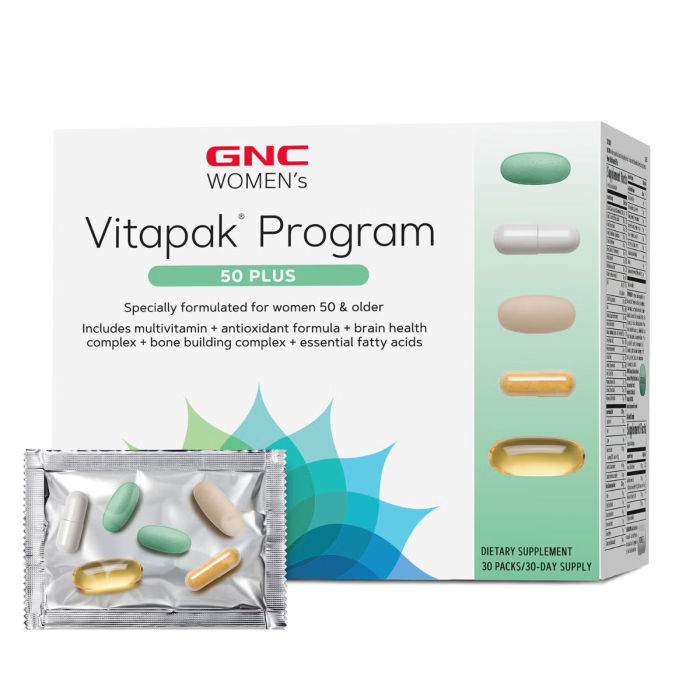 Gnc Women's Vitapak Program 50 Plus, Complex De Multivitamine Pentru Femei 50 Plus, 30 Pachete