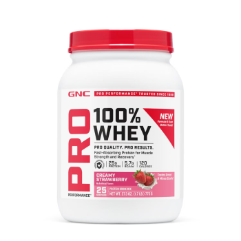 Gnc Pro Performance 100% Whey, Proteina Din Zer Cu Aroma De Capsuni, Testata Antidoping, 775g