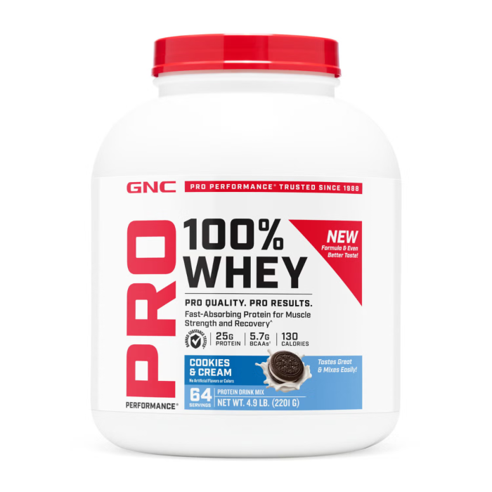 Gnc Pro Performance 100% Whey, Proteina Din Zer Cu Aroma De Biscuiti Si Frisca, Testata Antidoping, 2201 G Gnc Pro Performance 100% Whey, Proteina Din Zer Cu Aroma De Biscuiti Si Frisca, Testata Antidoping, 2201 G