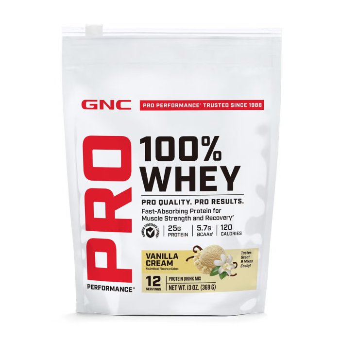 Gnc Pro Performance 100% Whey, Proteina Din Zer Cu Aroma De Vanilie, Testata Antidoping, 369g Gnc Pro Performance 100% Whey, Proteina Din Zer Cu Aroma De Vanilie, Testata Antidoping, 369g