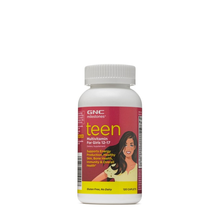 Gnc Milestones Teen Multivitamin For Girls, Multivitamine Pentru Fete 12-17 Ani, 120 Tb Gnc Milestones Teen Multivitamin For Girls, Multivitamine Pentru Fete 12-17 Ani, 120 Tb