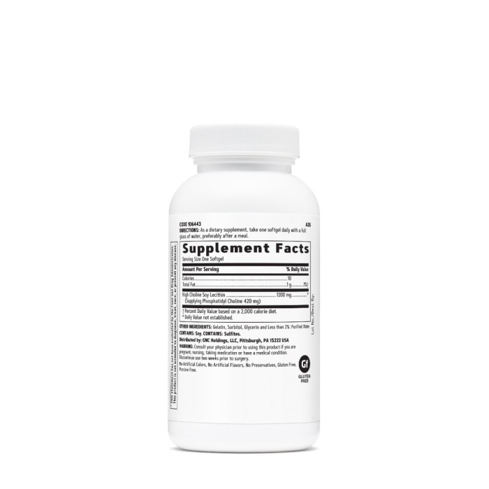 Gnc Triple Lecithin 1200 Mg, Lecitina Tripla, 30 Cps Gnc Triple Lecithin 1200 Mg, Lecitina Tripla, 30 Cps