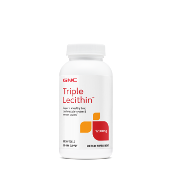 Gnc Triple Lecithin 1200 Mg, Lecitina Tripla, 30 Cps