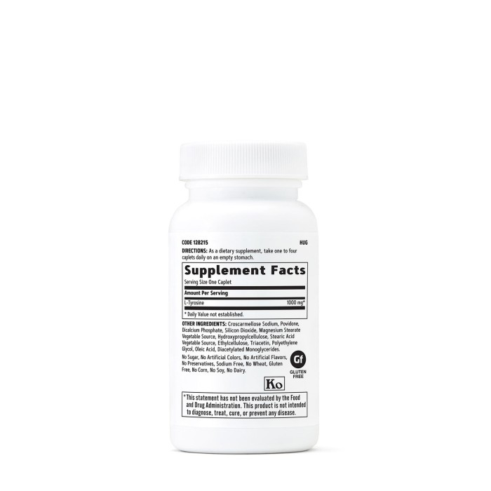 Gnc L-tyrosine 1000 Mg, L-tirozina, 60 Tb Gnc L-tyrosine 1000 Mg, L-tirozina, 60 Tb