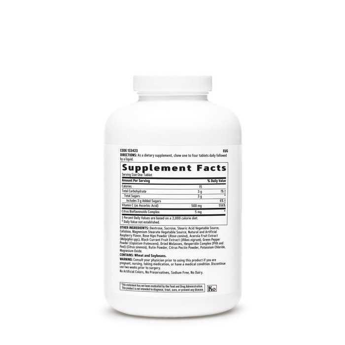 Gnc Chewable C 500 Mg, Vitamina C Masticabila, Aroma De Mix De Fructe 180 Tb Gnc Chewable C 500 Mg, Vitamina C Masticabila, Aroma De Mix De Fructe 180 Tb