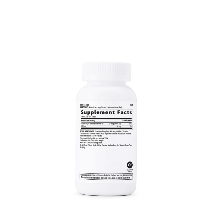 Gnc Vitamin D-3 1000 Iu, Vitamina D-3 - 25 Mcg (1000 Ui) Naturala 100% Din Lanolina, 180 Tb Gnc Vitamin D-3 1000 Iu, Vitamina D-3 - 25 Mcg (1000 Ui) Naturala 100% Din Lanolina, 180 Tb