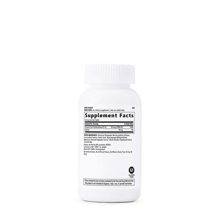 Gnc Vitamin D-3 2000 Iu, Vitamina D-3 - 50 Mcg (2000 Ui) Naturala 100% Din Lanolina, 180 Tb Gnc Vitamin D-3 2000 Iu, Vitamina D-3 - 50 Mcg (2000 Ui) Naturala 100% Din Lanolina, 180 Tb