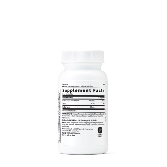 Gnc Vitamin B-12 1000 Mcg, Vitamina B-12, 30 Tb Gnc Vitamin B-12 1000 Mcg, Vitamina B-12, 30 Tb