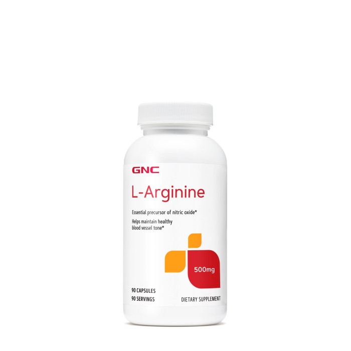 Gnc L-arginine 500 Mg, L-arginina, 90 Cps Gnc L-arginine 500 Mg, L-arginina, 90 Cps