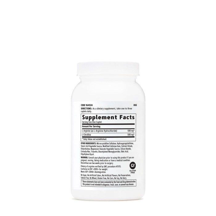 Gnc L-arginine & L-citrulline, L-arginina Si L-citrulina, 120 Tb Gnc L-arginine & L-citrulline, L-arginina Si L-citrulina, 120 Tb