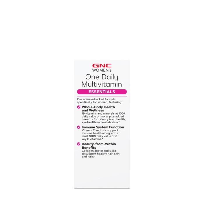 Gnc Women's One Daily Multivitamin Essentials, Complex De Multivitamine Pentru Femei , 60 Tb Gnc Women's One Daily Multivitamin Essentials, Complex De Multivitamine Pentru Femei , 60 Tb