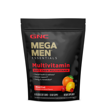 Gnc Mega Men Soft Chews, Complex De Multivitamine Pentru Barbati, Cu Gust De Fructe Asortate, 60 Caramele