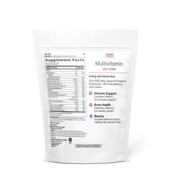 Gnc Women's Ultra Mega Soft Chews, Mixed Fruit, Multivitamine Pentru Femei Caramele Cu Aroma De Mix De Fructe, 60 Caramele