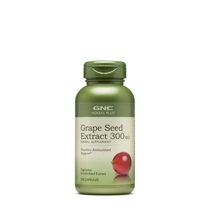 Gnc Herbal Plus Grape Seed 300 Mg, Extract Din Seminte De Struguri, 100 Cps Gnc Herbal Plus Grape Seed 300 Mg, Extract Din Seminte De Struguri, 100 Cps