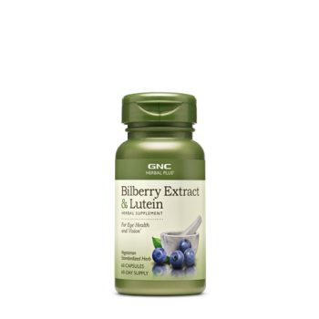 Gnc Herbal Plus Bilberry Extract & Lutein, Extract De Afine Si Luteina, 60 Cps