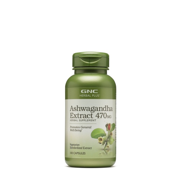 Gnc Herbal Plus Ashwagandha Extract 470 Mg, 100 Cps Gnc Herbal Plus Ashwagandha Extract 470 Mg, 100 Cps