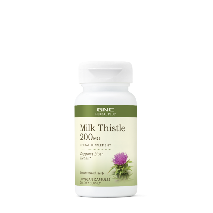 Gnc Herbal Plus Milk Thistle 200 Mg, Silimarina, 30 Cps Gnc Herbal Plus Milk Thistle 200 Mg, Silimarina, 30 Cps