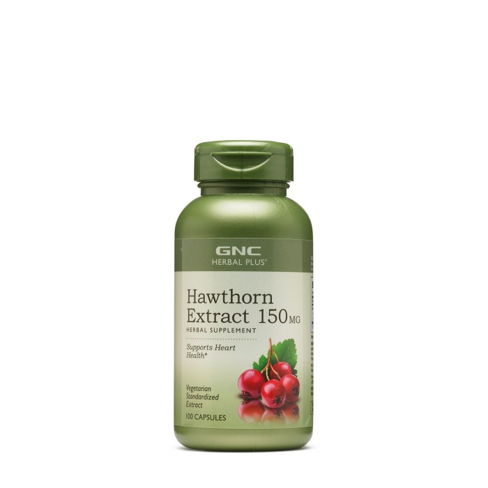 Gnc Herbal Plus Hawthorn 150mg, Extract De Paducel, 100 Cps Gnc Herbal Plus Hawthorn 150mg, Extract De Paducel, 100 Cps