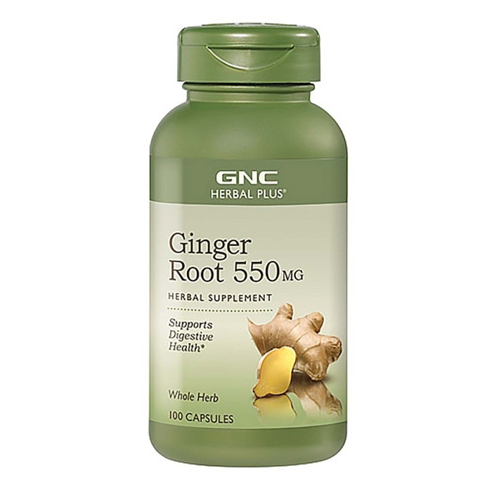 Gnc Herbal Plus Ginger Root 550 Mg, Radacina De Ghimbir, 100 Cps Gnc Herbal Plus Ginger Root 550 Mg, Radacina De Ghimbir, 100 Cps