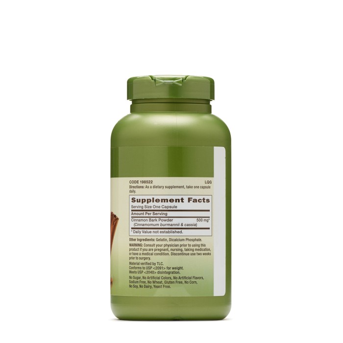 Gnc Herbal Plus Cinnamon Bark 500 Mg, Scortisoara, 200 Cps Gnc Herbal Plus Cinnamon Bark 500 Mg, Scortisoara, 200 Cps