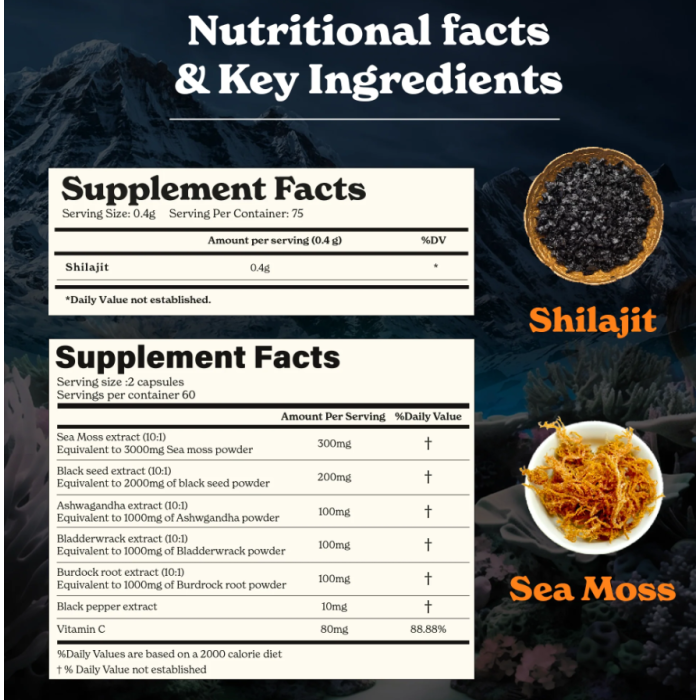 Better Alt Shilajit Sea Moss, Formula De Shilajit Cu Alge Marine, Ashwagandha Si Tongkat Ali, 120 Cps Better Alt Shilajit Sea Moss, Formula De Shilajit Cu Alge Marine, Ashwagandha Si Tongkat Ali, 120 Cps