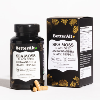 Better Alt Sea Moss, Formula Cu Alge Marine, Chimen Negru Si Ashwagandha, 120 Cps