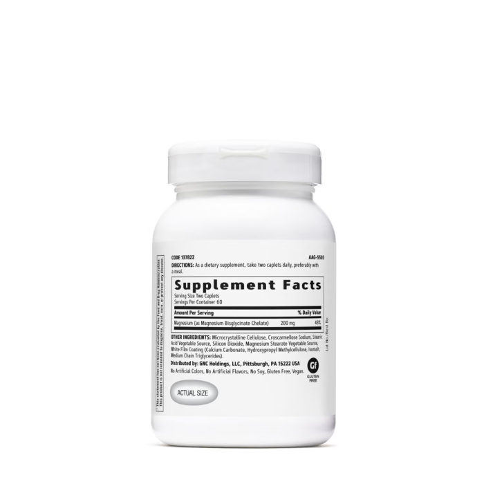 Gnc Magnesium Glycinate 200 Mg, Bisglicinat De Magneziu Pentru Relaxarea Musculara Si Sustinerea Sistemului Nervos, 120 Cps Gnc Magnesium Glycinate 200 Mg, Bisglicinat De Magneziu Pentru Relaxarea Musculara Si Sustinerea Sistemului Nervos, 120 Cps