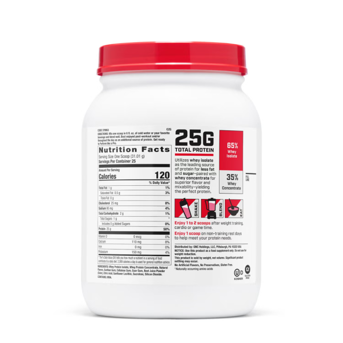 Gnc Pro Performance 100% Whey, Proteina Din Zer Cu Aroma De Capsuni, Testata Antidoping, 775g Gnc Pro Performance 100% Whey, Proteina Din Zer Cu Aroma De Capsuni, Testata Antidoping, 775g