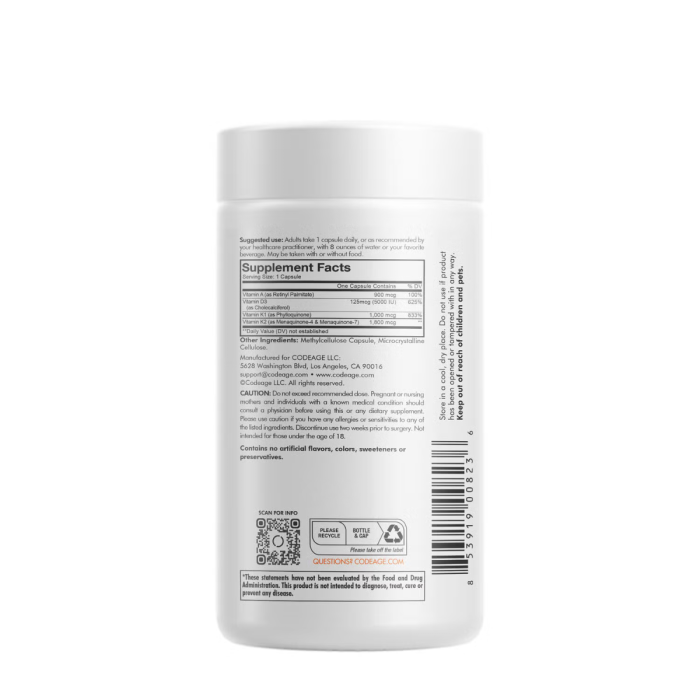 Codage Adk Vitamin Supplement, Formula Pentru O Piele Sanatoasa, Oase Puternice Si Sistem Imunitar Active, 180 Cps Codage Adk Vitamin Supplement, Formula Pentru O Piele Sanatoasa, Oase Puternice Si Sistem Imunitar Active, 180 Cps