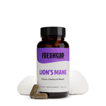 Freshcap Lion's Mane Mushroom, Ciuperca Coama Leului Pentru Claritate Mentala, Focus Si Sustinere Cognitiva, 1000 Mg, 60 Cps