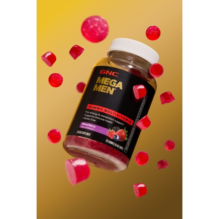 Gnc Mega Men Complex De Multivitamine Pentru Barbati Cu Aroma De Fructe De Padure, 120 Jeleuri Gnc Mega Men Complex De Multivitamine Pentru Barbati Cu Aroma De Fructe De Padure, 120 Jeleuri