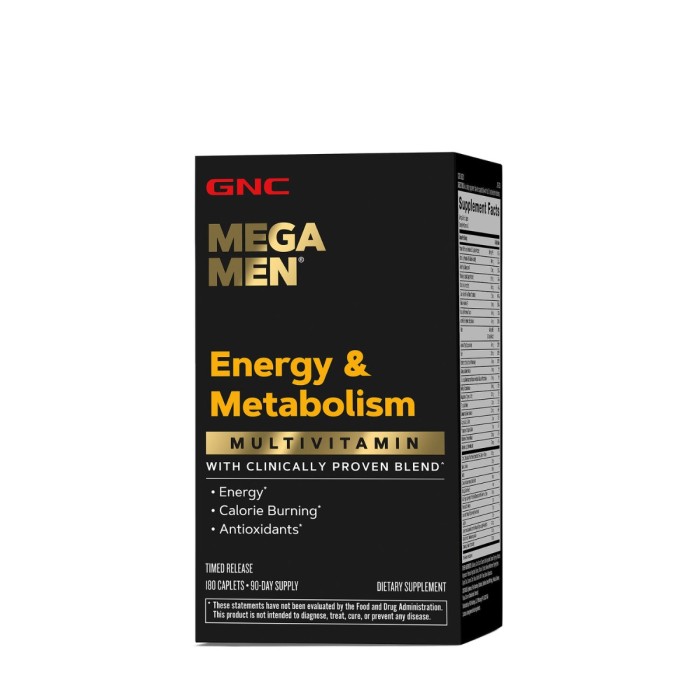 Gnc Mega Men Energy & Metabolism, Complex De Multivitamine Pentru Barbati, Energie Si Metabolism, 180 Tb Gnc Mega Men Energy & Metabolism, Complex De Multivitamine Pentru Barbati, Energie Si Metabolism, 180 Tb