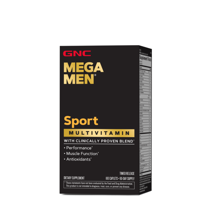 Gnc Mega Men Sport, Complex De Multivitamine Pentru Barbati, 180 Tb Gnc Mega Men Sport, Complex De Multivitamine Pentru Barbati, 180 Tb
