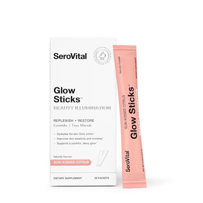 Serovital* Glow Sticks Beauty And Illumination Replenish And Restore, Formula Pentru Luminozitatea Si Revitalizarea Tenului Cu Aroma De Citrice De Vara, 28 Plicuri Serovital* Glow Sticks Beauty And Illumination Replenish And Restore, Formula Pentru Luminozitatea Si Revitalizarea Tenului Cu Aroma De Citrice De Vara, 28 Plicuri