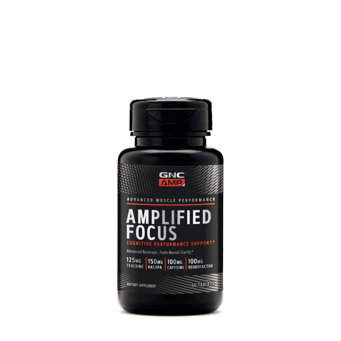 Gnc Amp Amplified Focus, Supliment Pentru Concentrare Si Claritate Mentala, 60 Tb Gnc Amp Amplified Focus, Supliment Pentru Concentrare Si Claritate Mentala, 60 Tb